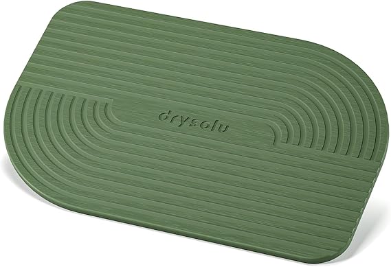 DRYSOLU Stone Bath Mat Diatomaceous Earth Bath Mat Stone Shower Mat Fast Water Drying Ultra ...