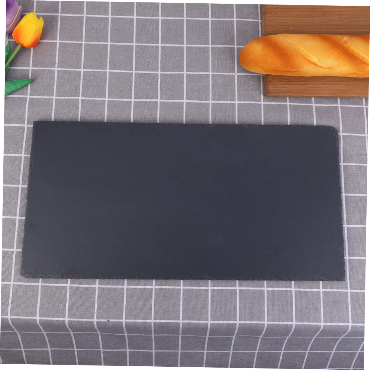 Ciieeo Naturstein Steinplatte 40x20cm Rechteckige für Speisen
