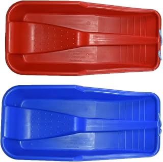 Easy Shopping Heavy Duty Colour Large Adults Kids Children Snow Sledges Toboggan Sledge Red Blue Pink Black With Rope Sled Play Snow Ice
