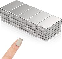 EXIN DEHCEN 30 db Öntapadós Neodímium Mini Mágnes - Erős Lapos Téglalap Alakú 20x10x1 mm Fém Mágnesek Fehértáblához, Hűtőhöz, Fotókhoz 1