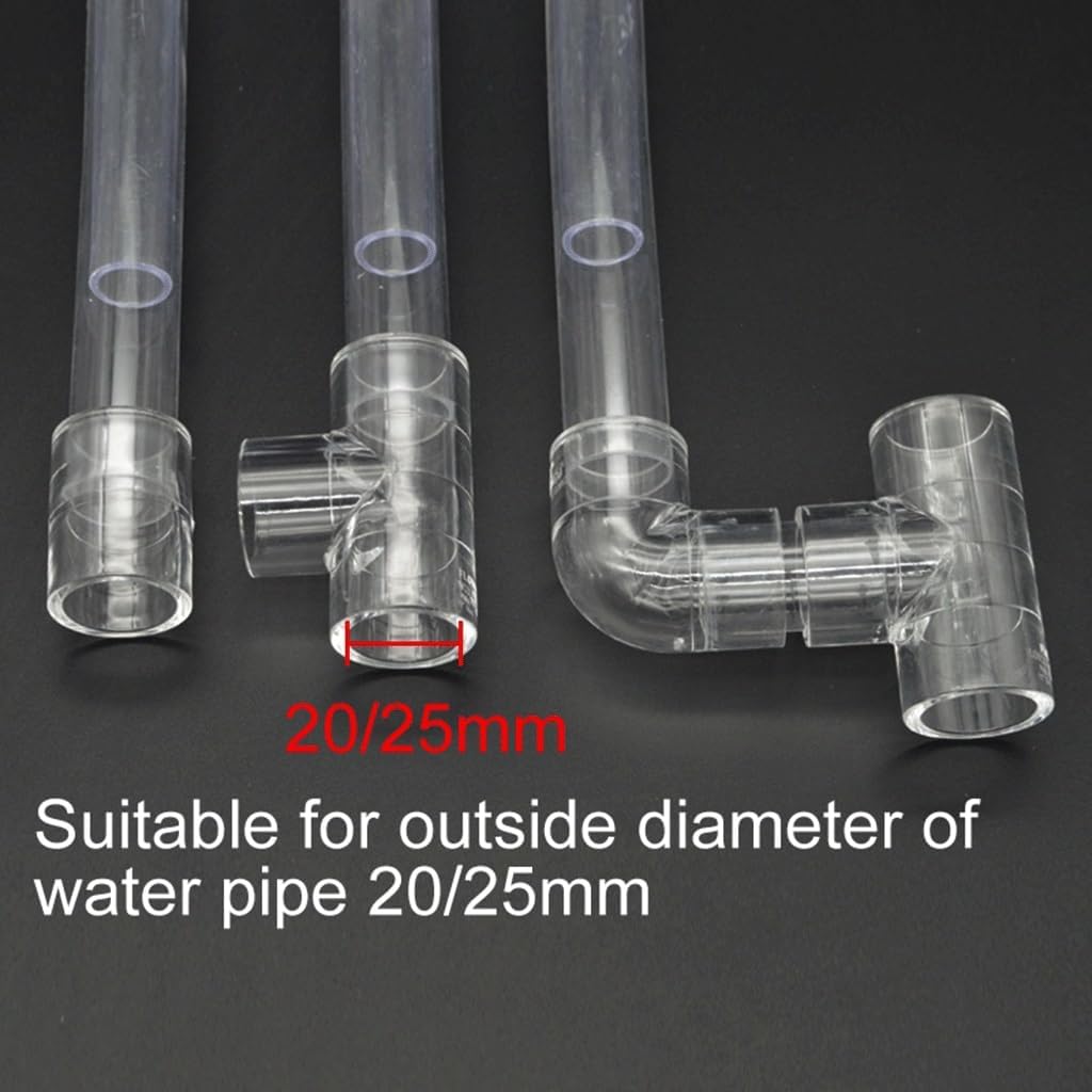 Acrylic Lily Pipe Spin Surface Inflow Filter-Aquarium Surface Oil Skimmer-Durable Water Plant Filter Cleaning Tool,1pc(25mm Bend)