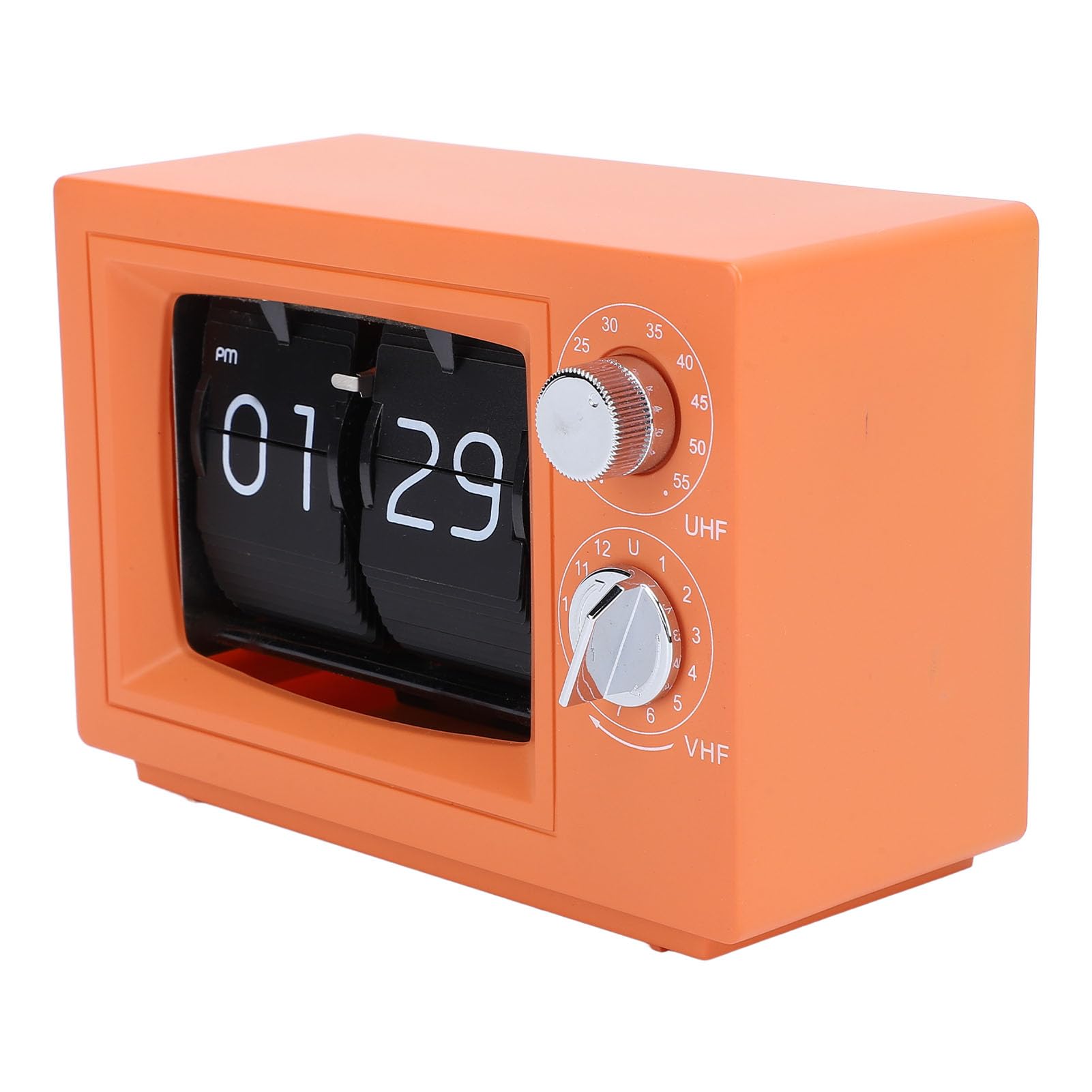 Horloge à bascule anti-distraction design TV rétro blanche pour bureau