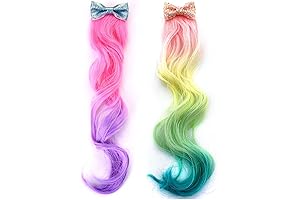 Colorful and Vibrant Fake Ombre Curly Hair Barrettes