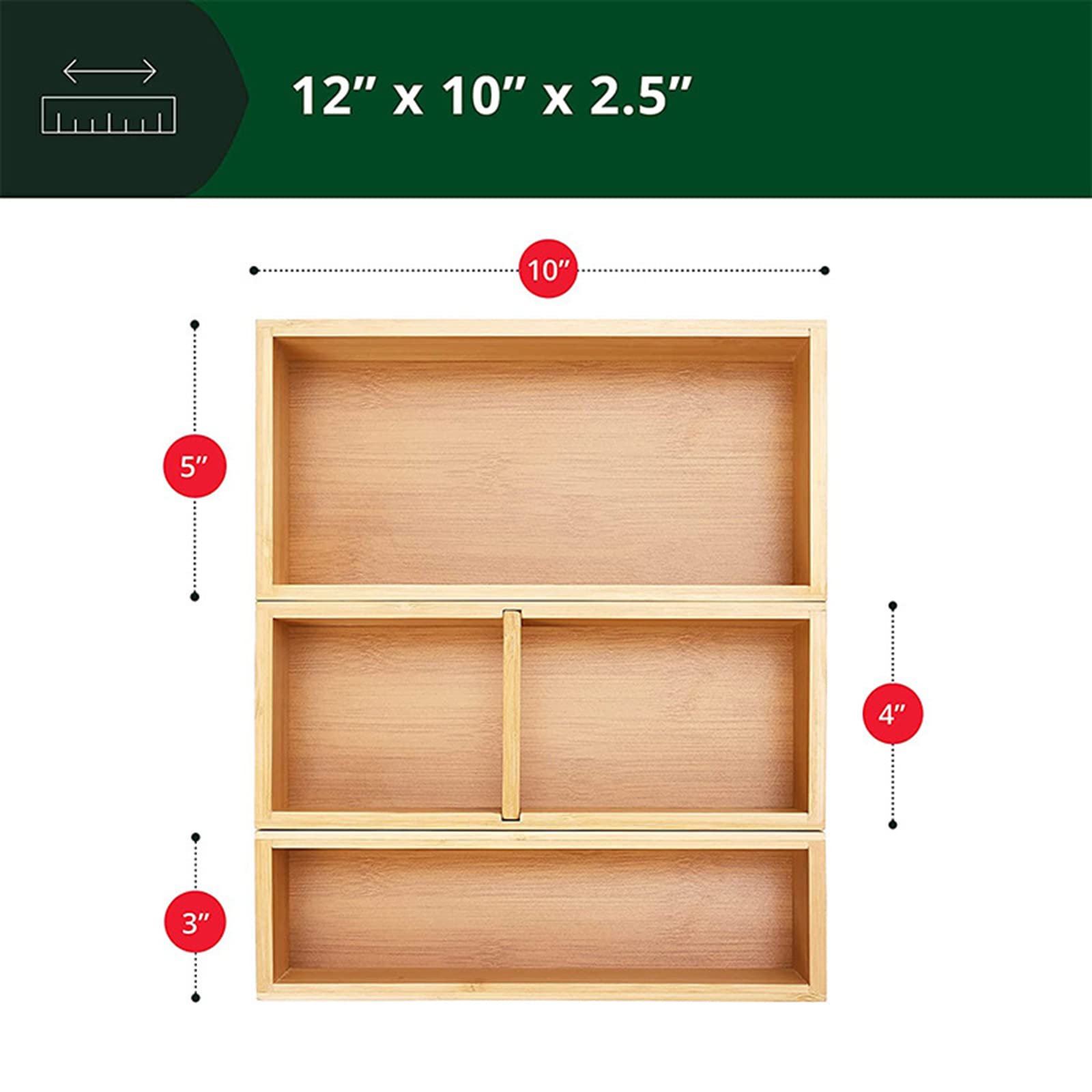 RWRAPS Cubiertos Cajón Organizador Bandeja Cubiertos Bandeja de Almacenamiento Cubiertos Divisor Utensilios Caddy para cajón de Cocina, encimera, Maquillaje, baño Organizador de Madera
