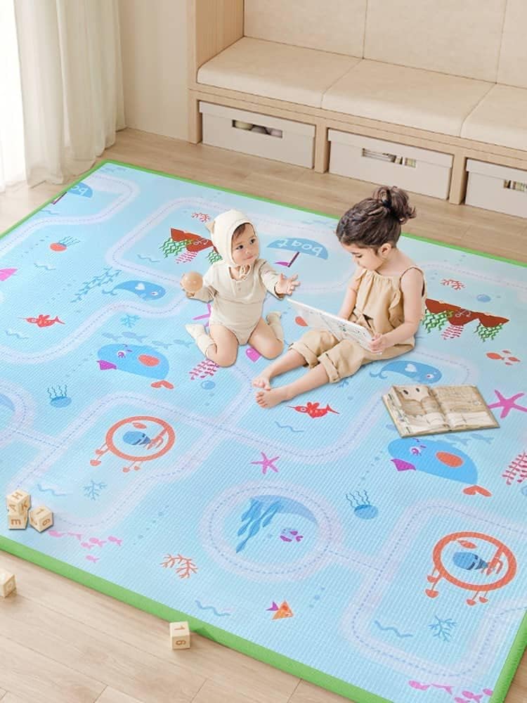 Ozoy Baby Mats Waterproof Play Mat for Kids Extra Large Size Crawl Thick Double Sided Non-Slip Reversible Portable Mat Use for Outdoor/Picnic/Beach/Travel 6.5 x 6 Feet (200 x 180 cm) (Multi)