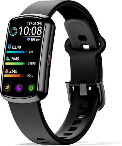 Miniatura 9 de Rastreador de fitness con frecuencia cardíaca 24/7, reloj inteligente con monitor de presión arterial y oxígeno en sangre, modo deportivo integrado