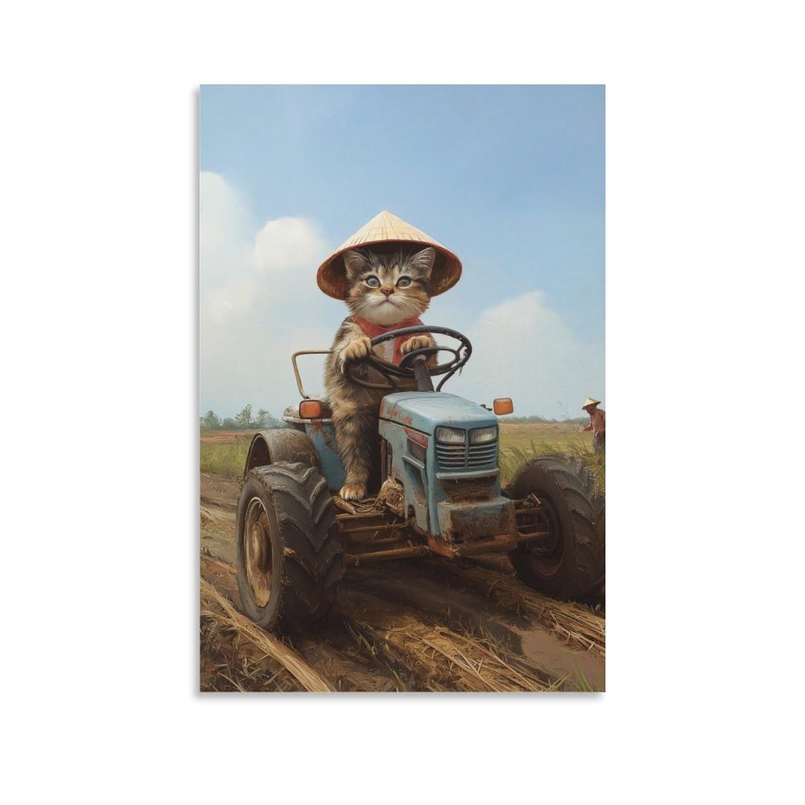 Impression sur toile chat rural chinois déco salon salon de thé - 6