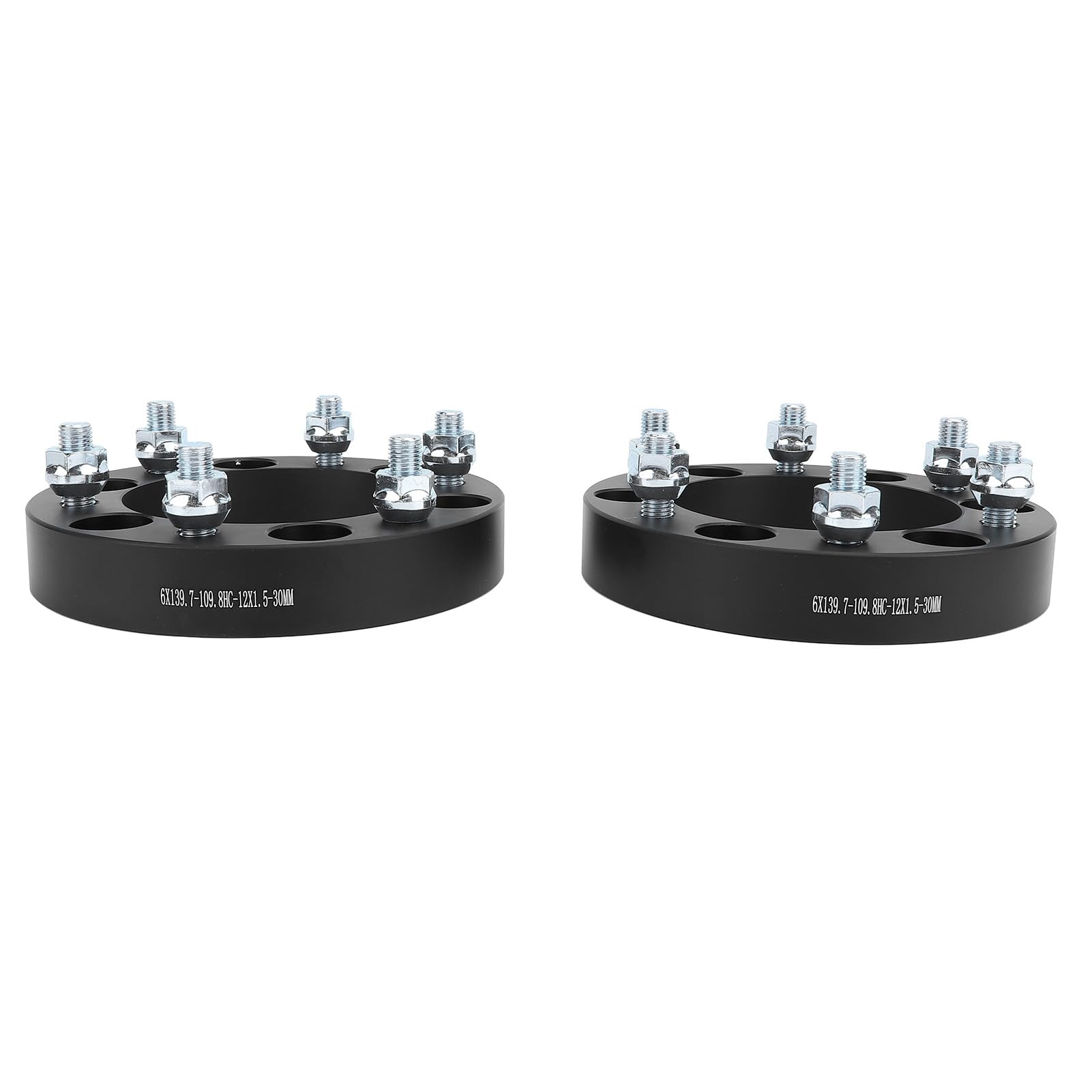 POENVFPO Zestaw Dystansów kół Stop Aluminium 30mm Dystans Koła 6 śrub 6x139,7mm do Pickupa SUV Dystans Piasty Koła dla L200 B2500 (BLACK)