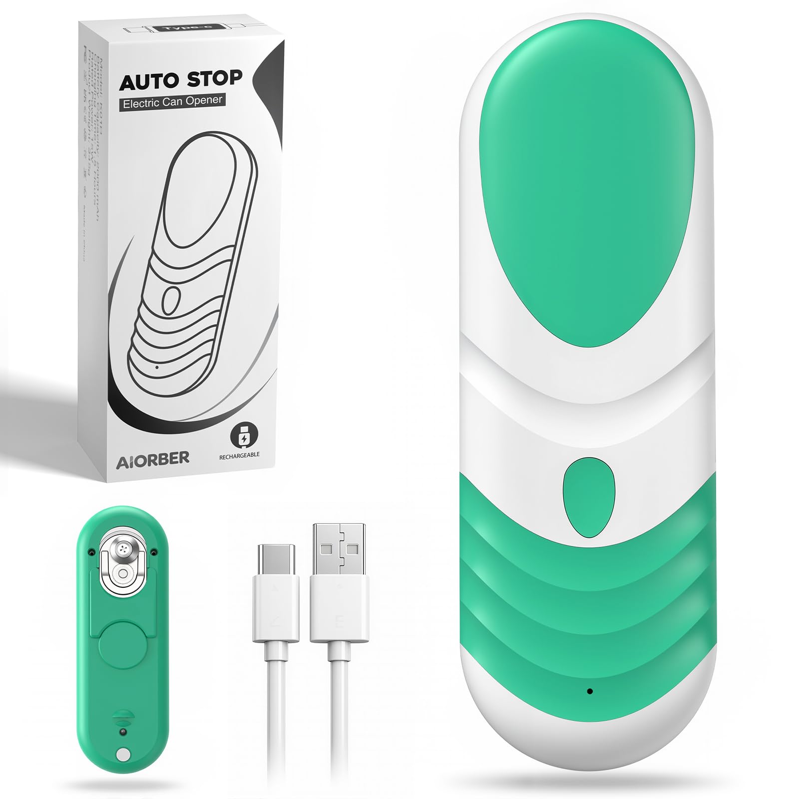Apriscatole elettrico ricaricabile per anziani con artrite, funzionamento a batteria, funzionamento automatico one-touch, automatico, a mani libere, con bordo liscio