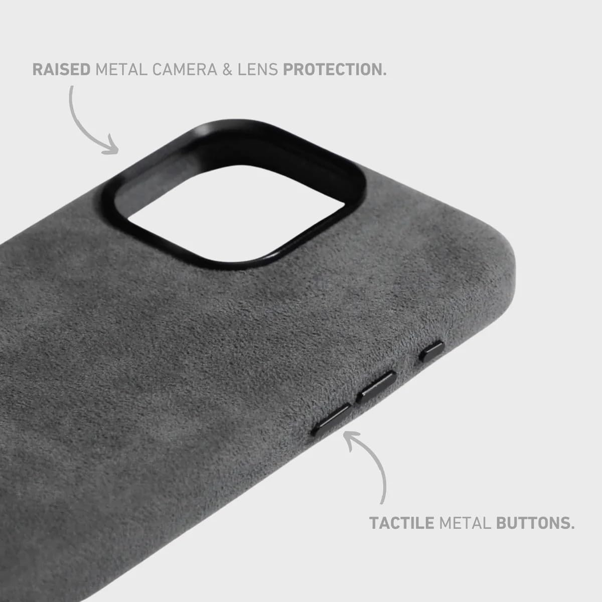 MERCURY LONDON Alcantara Case - Space Gray Edition, MAGSAFE Compatible, Real Alcantara (IPhone 14 Pro Max) - Image 4
