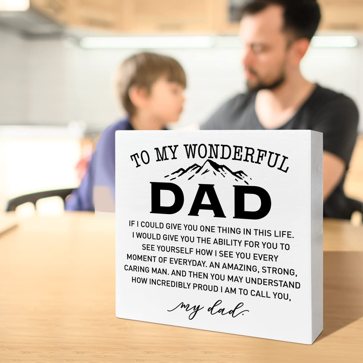 Geschenk Für Vater Vom Sohn – Edelstahl-Karte Mit Gravur 'Ich Werde Immer Dein Kleiner Junge Sein'