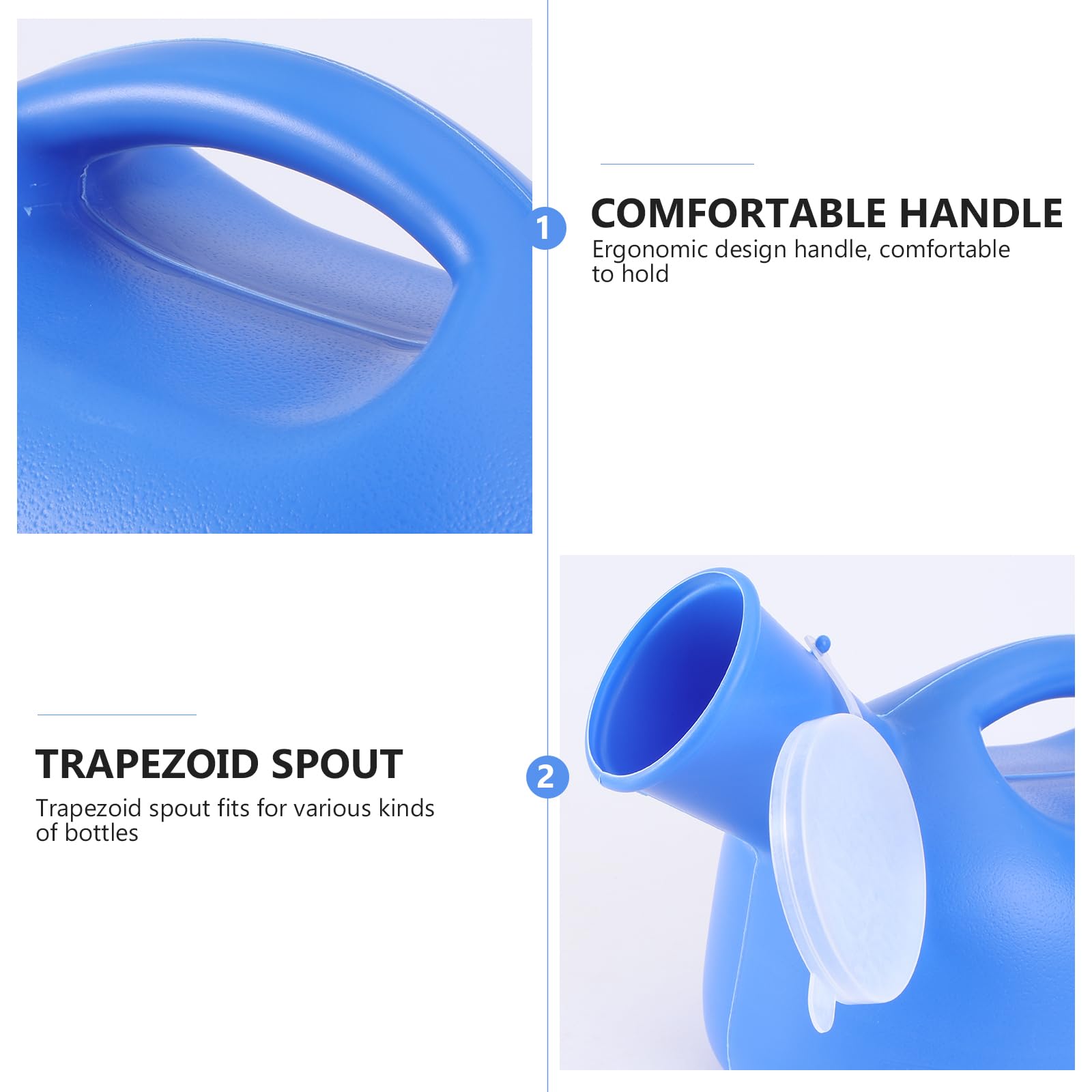 Healifty Urinoir Portable Homme 2 Litres Urinoir De Voyage En Pe Avec Couvercle Poignée Ergonomique Bec Verseur Trapezoïdal Léger Pour Urgences Extérieur