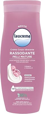 Leocrema Crema Corpo Rassodante, per Pelli Mature, con Collagene e Vitamina E, Crema Corpo Idratazione per 72 ore, 250ml