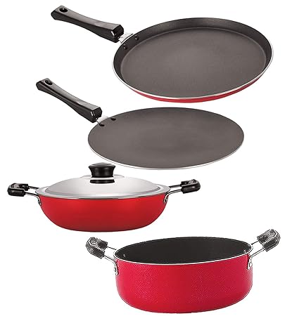 Nirlon nonstick Aluminium Utensils Set of 4 Pieces for Kitchen (FT13_CT12_DKD(J)_CS24)