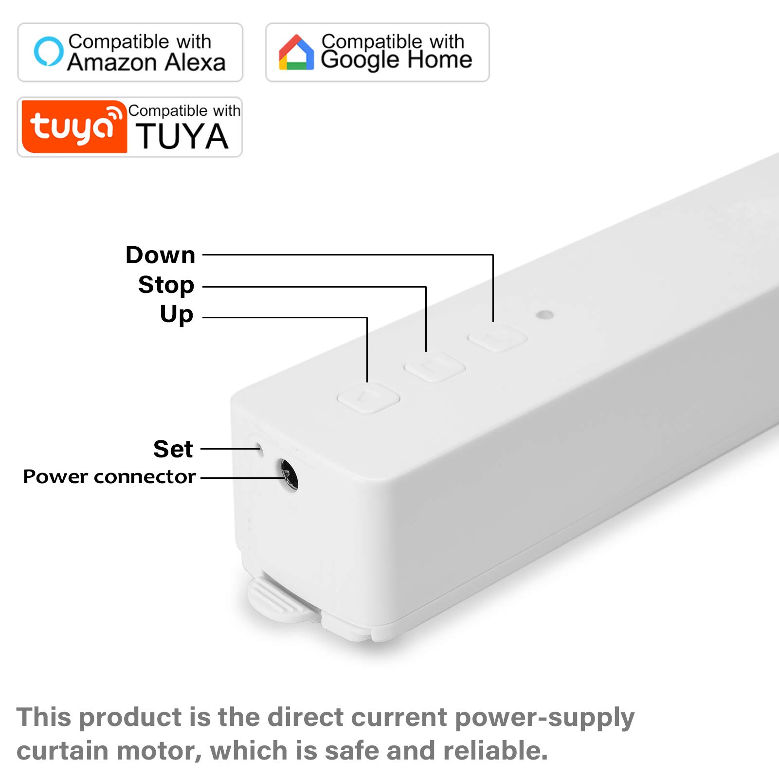 Tuya WIFI M515EGWT Motore per tende con perline Smart Draw Smart Home Vita domestica Hotel Motori per tende elettriche Controllo APP mobile Telecomando Controllo vocale Silenzioso Compatibile