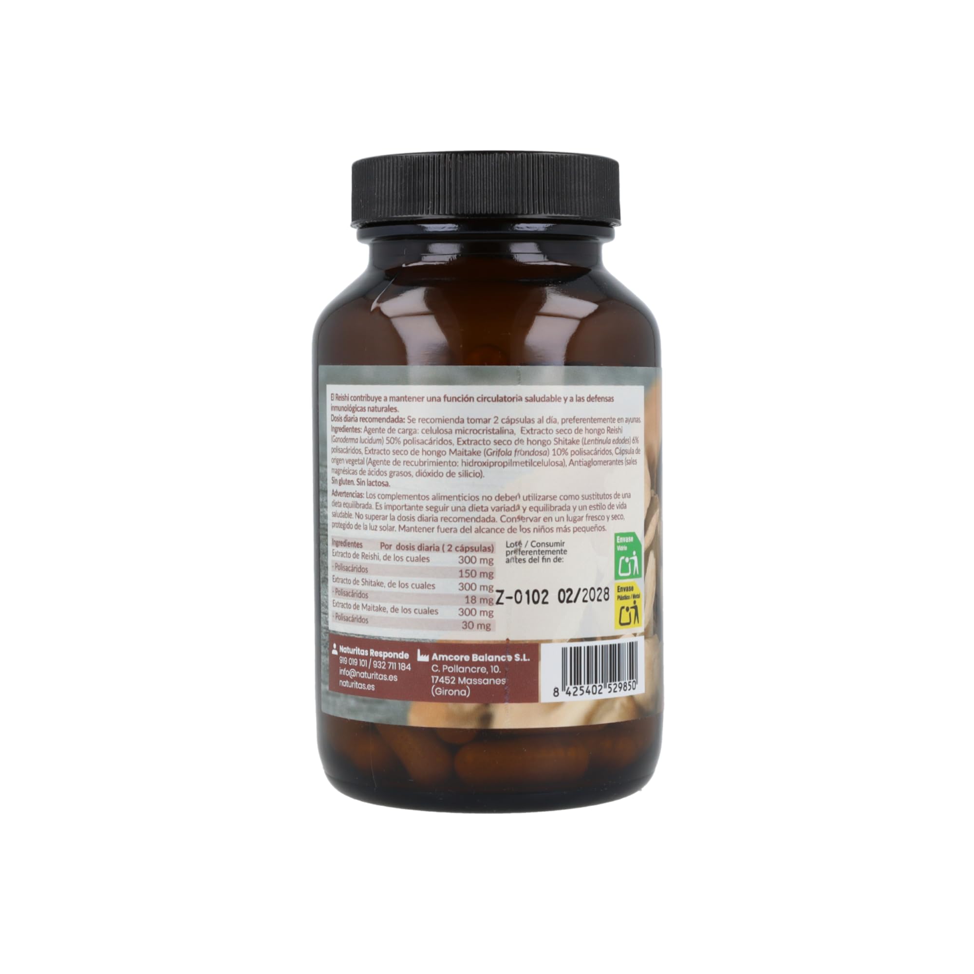 Reishi Shitake Maitake Forte | 90 cápsulas | Naturitas Essentials | Trío Reishi + Shiitake + Maitake | Defensas y vitalidad | Compuesto de Hongos | Extractos Concentrados de Reishi, Shitake y Maitake. Complemento Alimenticio a Base de Hongos apoyo al sist