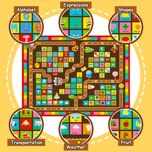 teytoy Baby Play Mats for Floor, Infant Play Mat for Babies 0-6 6-12 Months, Baby Crawling Mat for Toddlers Baby Playmat Learning Classroom Bedroom Activity Mat (43x59 inch)