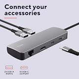 Trust Vylor Hub USB-C 8-w-1 z portami HDMI 4k60Hz, Gigabit Ethernet, czytnik kart MicroSD/SD, USB-A, port ładowania 100W, kompaktowy adapter do PC Laptopa Dell HP Asus MacBook