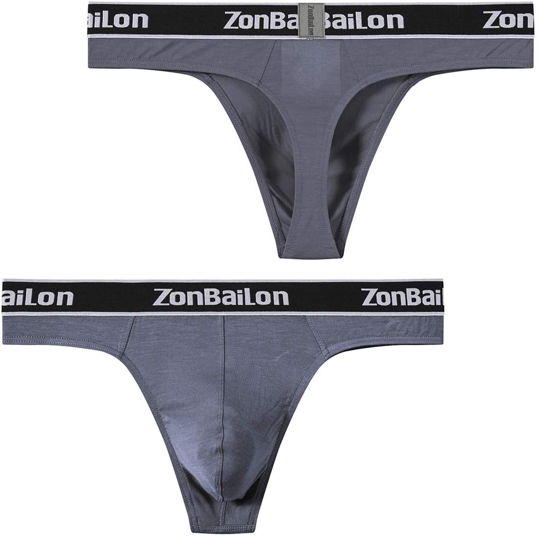 ZONBAILON Sexy Men’s Thong Bamboo Viscose T-Back Bulge Pouch Thongs Briefs Male Low Rise Underwear Pack M L XL 2XL - Image 7