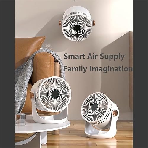 Miniatura 3 de Se puede montar en la pared Ventilador giratorio de circulación de aire de gran volumen de aire (azul, enchufable)