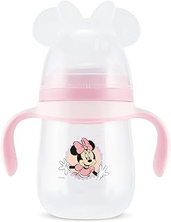Disney Sippy Cups for Toddlers, Learner Sippy Cups for Kids with Pacifier, BPA-Free Trainer Cup with Handles, Leak-Proof Minnie Mouse and Mickey Mouse Sippy Cups, Perfect Unisex Gift for Children