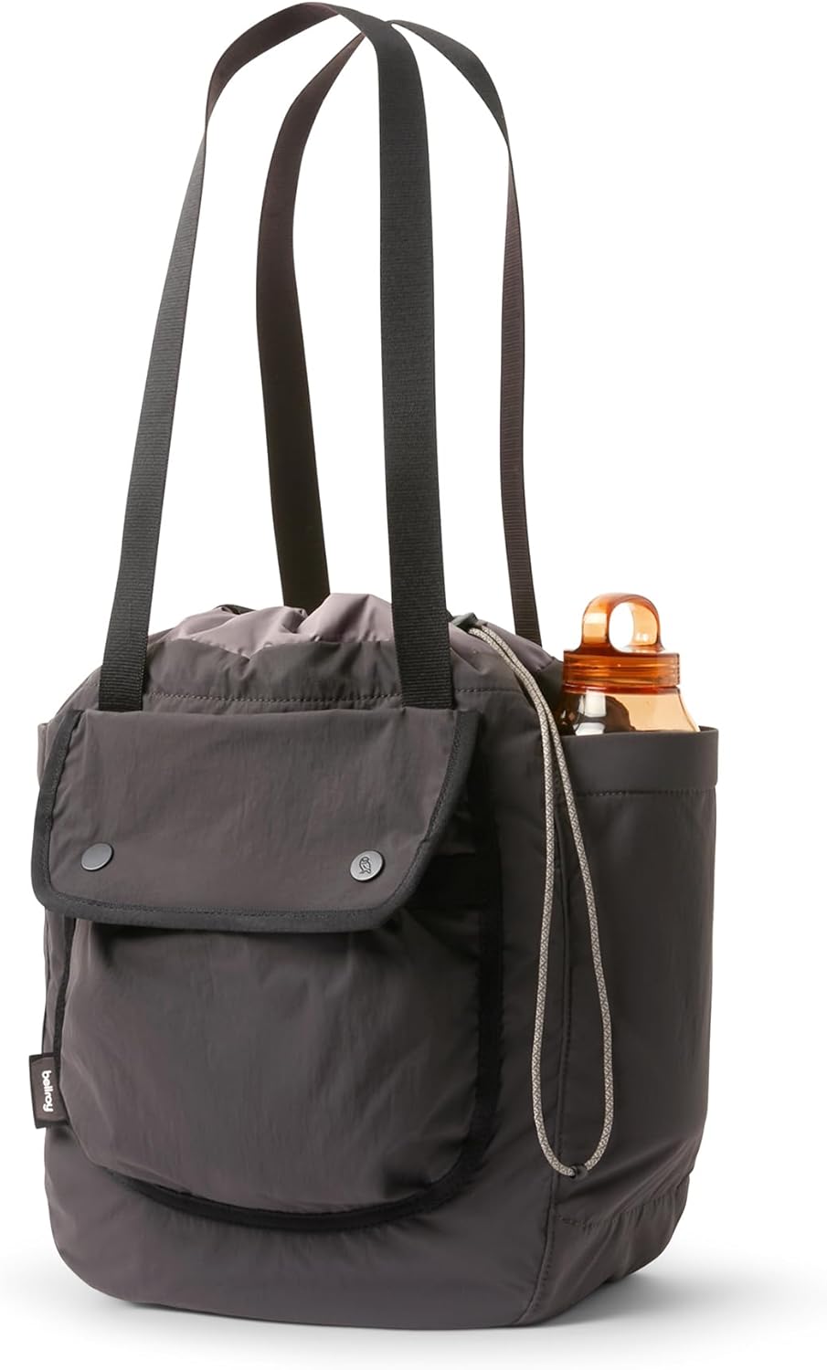 Bellroy Cinch Tote (16 liter lightweight tote bag with external organization, pop pockets, a luggage pass-through, and effortless draw-cord closure) - Charcoal
