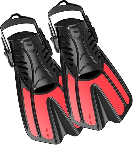 Miniatura 6 de Alatas de buceo y equipo de esnórquel para adultos, aletas de snorkel, aletas de natación abiertas, ajustables, para hombres, mujeres, niños, aletas