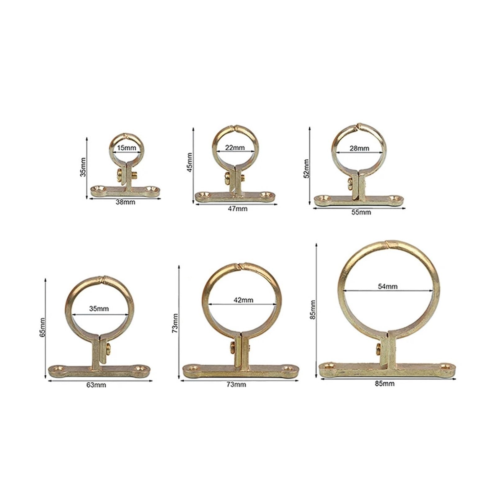 Staffa for morsetto for tubi in ottone, supporto idraulico for tubo dorato con diametro esterno di 15-54 mm(35MM)