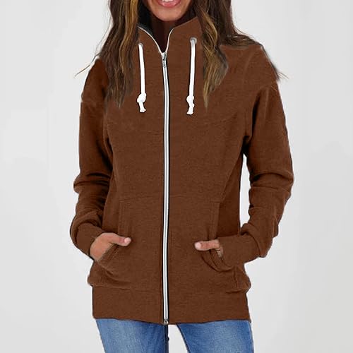 Miniatura 2 de SNKSDGM Women's Full-Zip Relaxed Fit Hoodies Casual Color Block Sweatshirts Hooded Tops Outwear Tops with Hooded