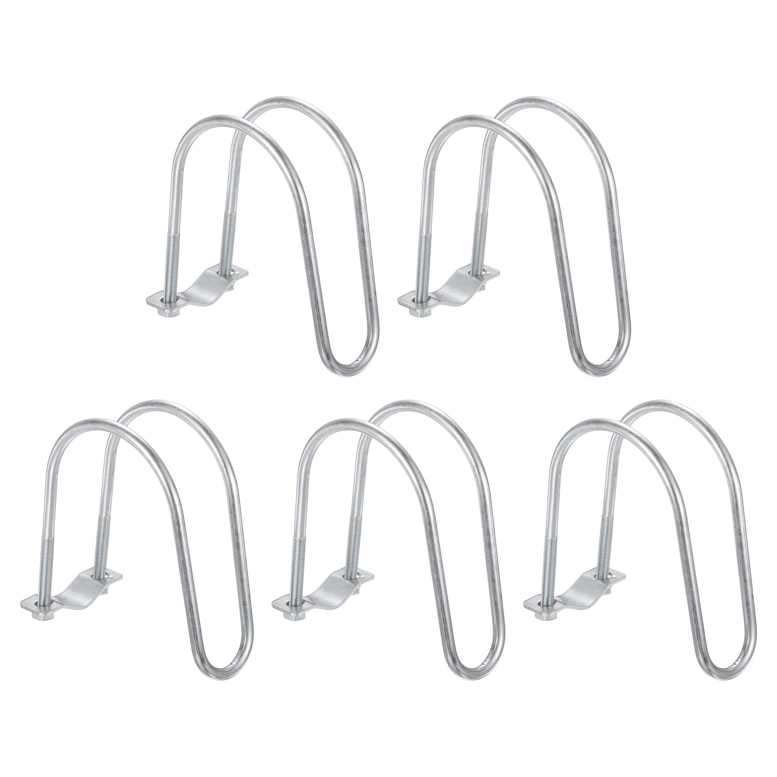 sourcing map 5pcs Cross-Connector Vertical Pipe Clip 0.13" to 3" Carbon Steel U-Shaped Tube Buckle Steel Pipe Connector for Farm Greenhouse Awning Frames Nursery Fence Scaffolding