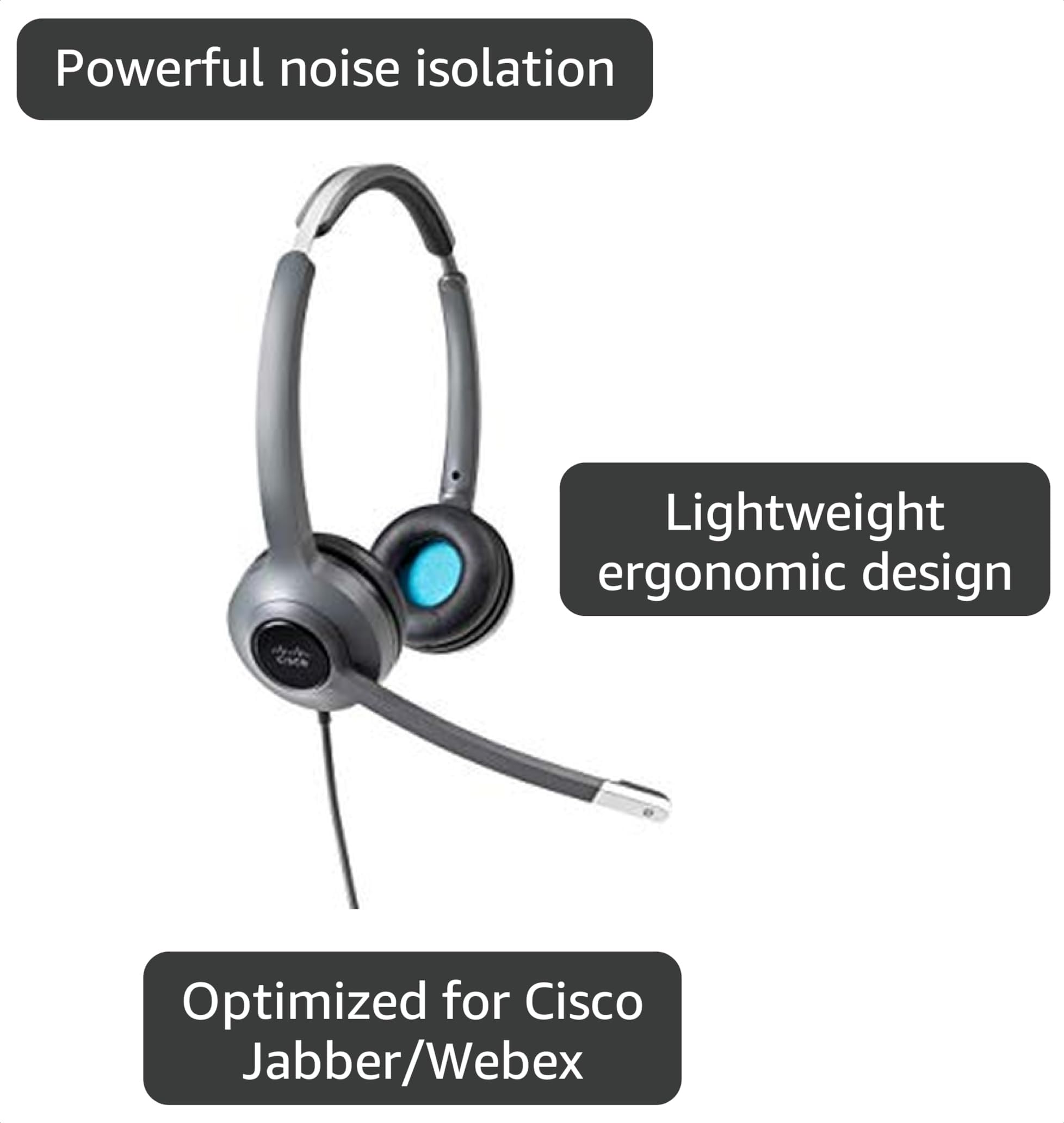 Amazon.com: Cisco Headset 522, Wired Dual On-Ear 3.5mm Headset