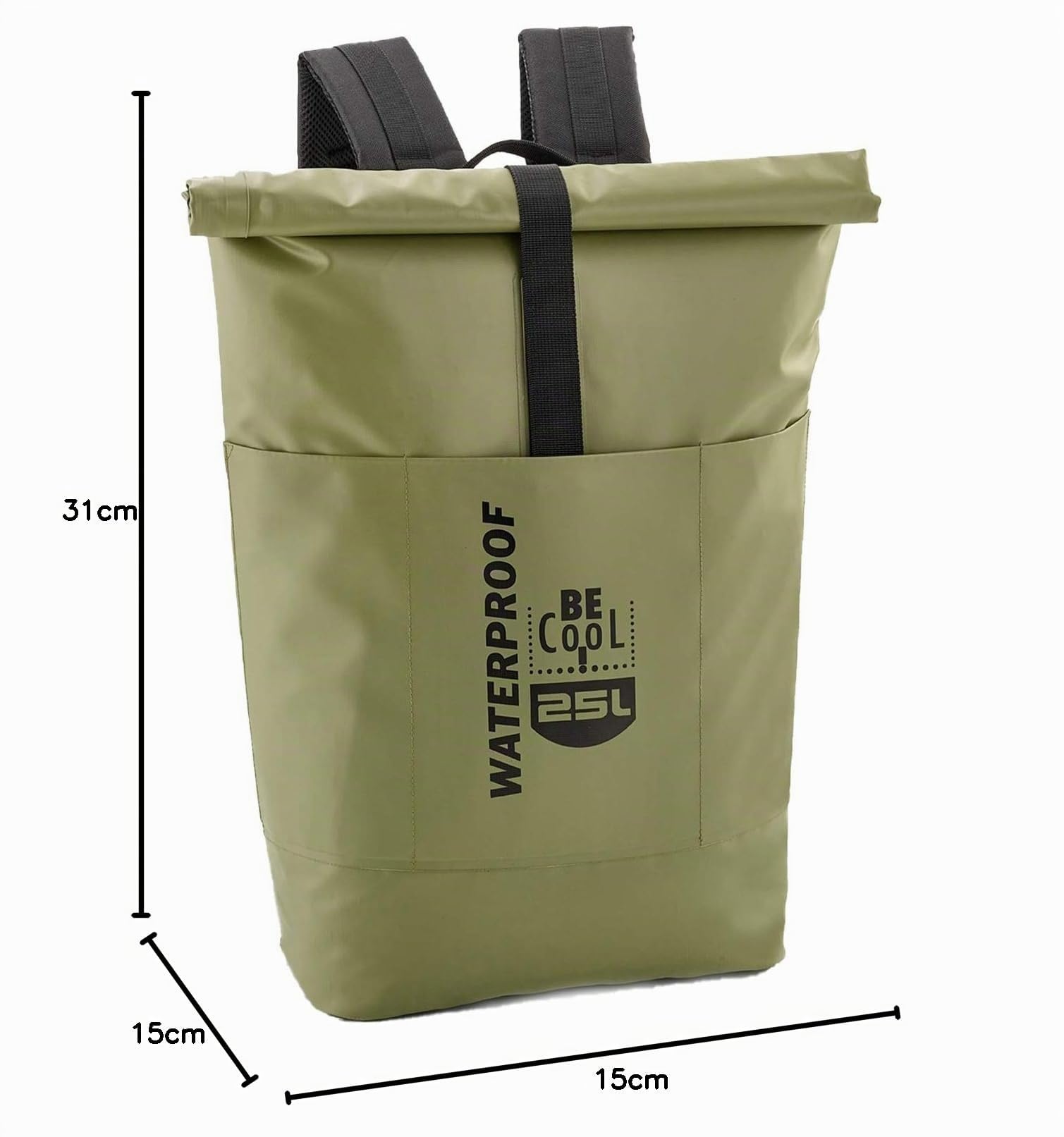 Isolierte wasserdichte Kühltasche Rucksack in Grün - Familie, Reise, Sport, Fashion und Shopping tauglich, 65x31x15 cm, 25 L Volumen