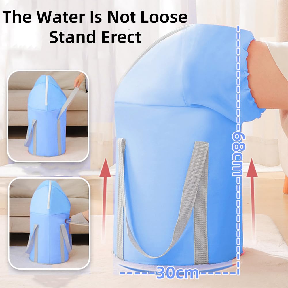 Foot Soaking Tub - Portable Foot Soaking Bag with Adjustable Leg Height, Deep Tub for Foot Soaking, Insulated for Warmth, Foldable Design Foot Bath Bucket with Lid