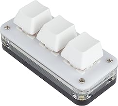 Mini Keyboard One Hand Mechanical Red Axis Assign Changeable Copy Paste USB Wired Connection Shortcut LED Backlight Small (White-Non-Printing/3 Keys)