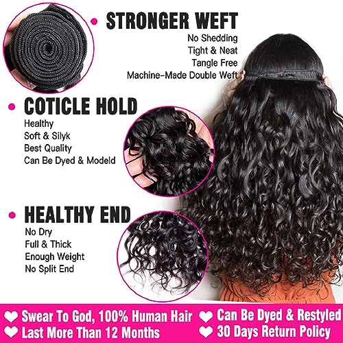 Cabello natural brasileño Water Wave con cierre 4x4 para unos rizos definidos sin enredos 6