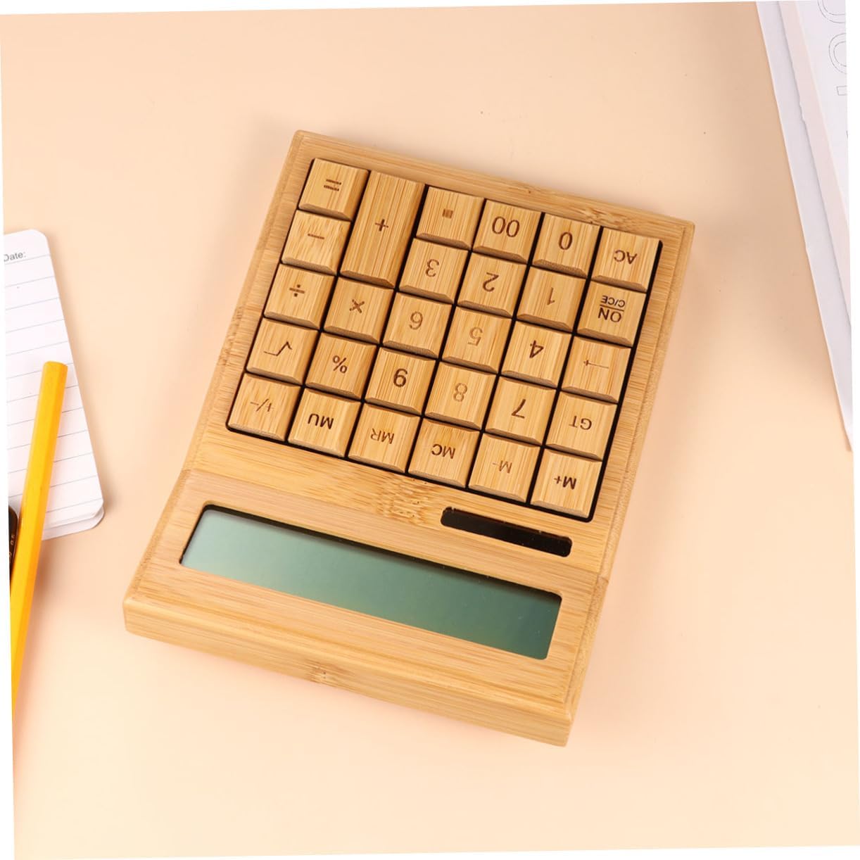 Retro Solar-Powered Key Calculator Lightweight Portable Office Accessory for Learning and Daily Use