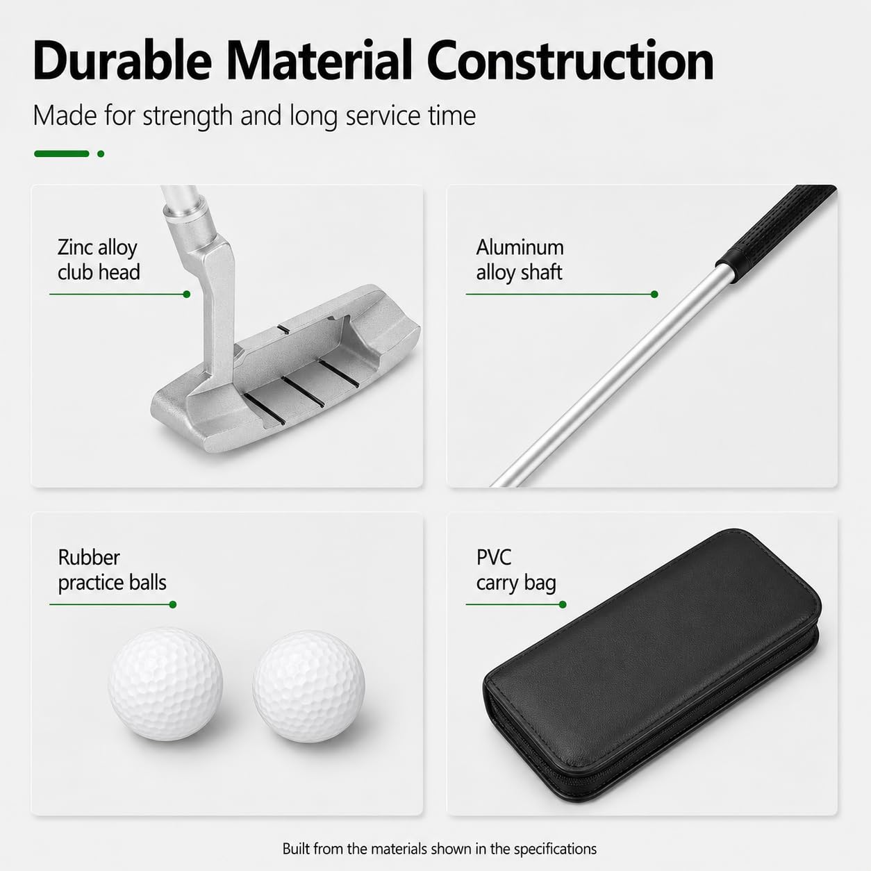 VOBOR Minigolf für Zuhause, Golfschläger Kit für Indoor Putting, Putting Cup, Übungsschläger Putter Kit mit Bällen und Tasche, Minigolf Schläger für Golfbegeisterte