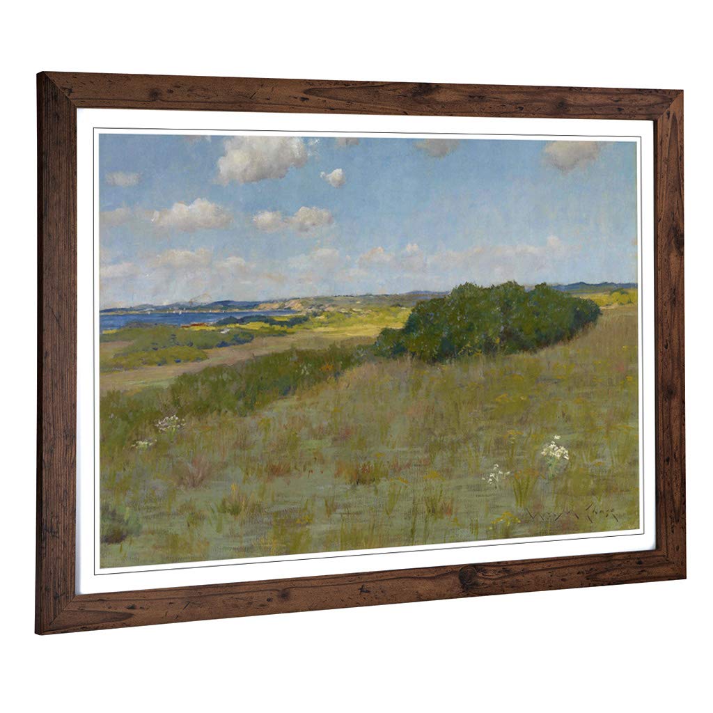 Big Box Art Framed Print of William Merritt Chase Sunlight and Shadow Shinnecock Hills Design | Wall Art Picture| Home Decor for Living Room, Bedroom, Office, Walnut, A2 / 24.5x18 Inch / 62x45cm