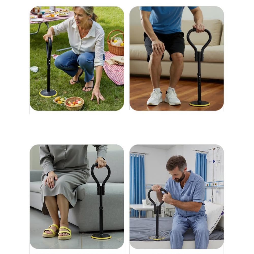 Ayuda para Levantarse Ajustable en Altura (58–65 cm) con Capacidad de Carga de hasta 150 kg – Asiste a Ancianos y Personas con Movilidad Reducida a Levantarse, Caminar con Seguridad y en Tareas Domést