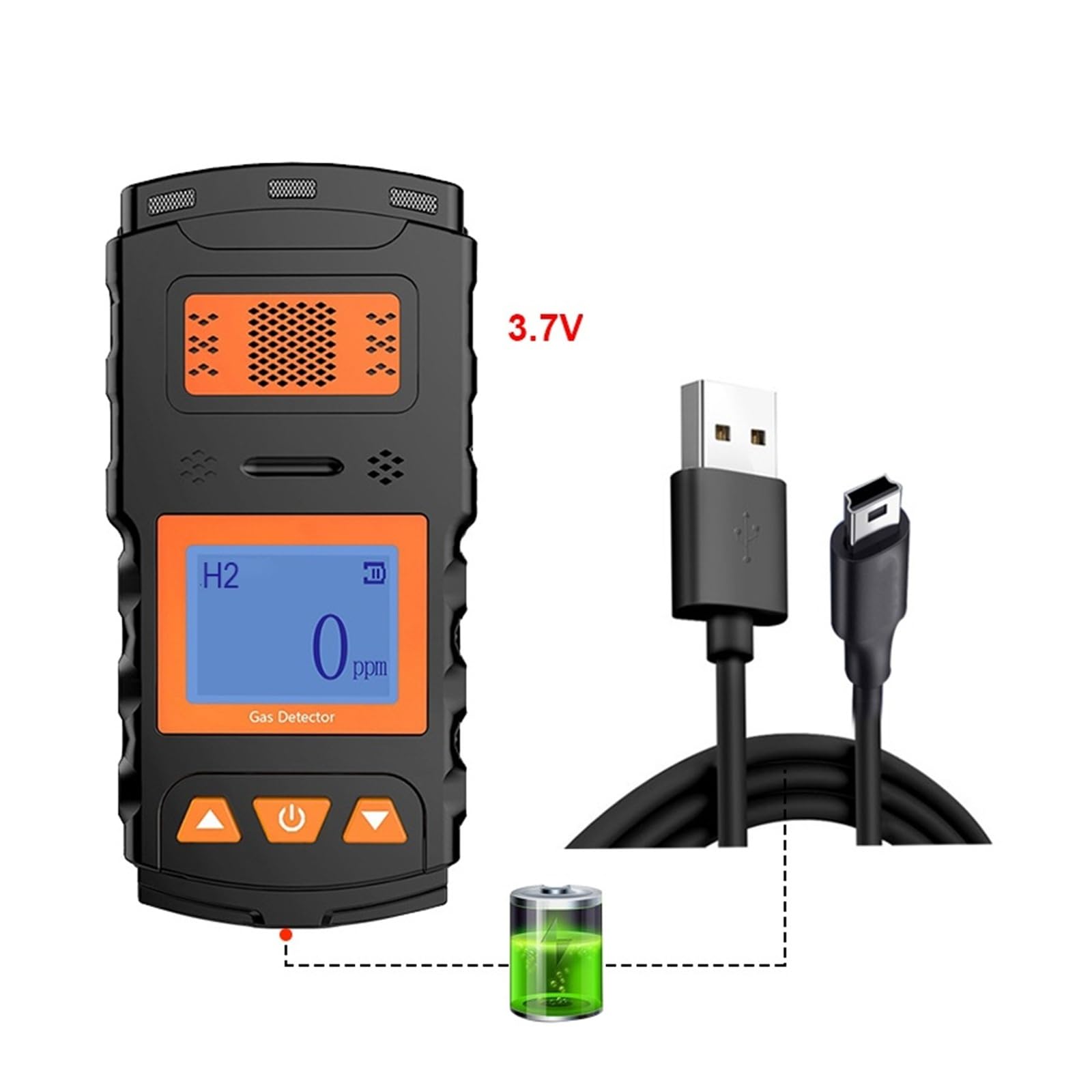 Détecteur de gaz Portable Professionnel avec écran LCD numérique, destiné aux Industries NH3, Cl2, SO2, HCl, NO2, avertisseur sonore et Lumineux de Choc. Surveillance Rapide(CL2)