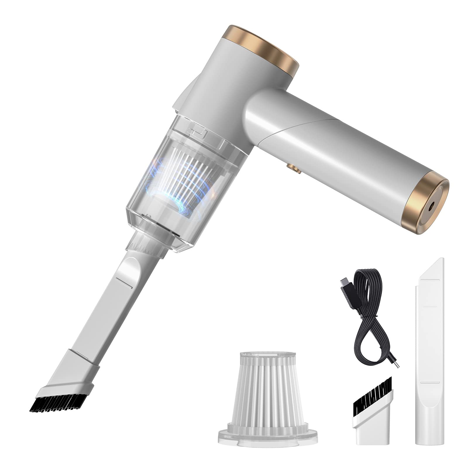 Fanisic Cordless Handheld Vacuum Cleaner, 9000PA Powerful Suction Car Vacuum Cleaner, 3 in 1 Tiny Foldable Dust Buster with Filter Portable Vacuum Cleaner with LED for Car,6.41x2.20x7.71 Inch