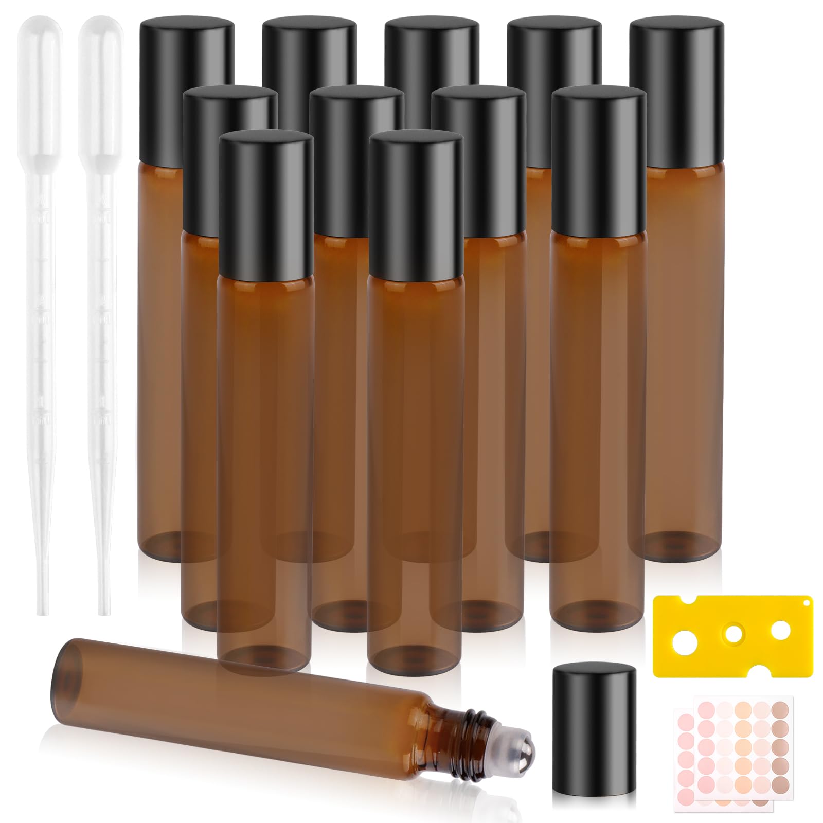 8,5 Ml Bernstein Glas Roll-on Flasche – Mit Edelstahl Rollerball & Pipette, Nachfüllbar