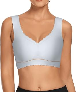 NHNKB Bralette Women's Lace V Neck Bustier Women's Padded Cotton Seamless Bra Women's Push Up Women's Bra Comfortable Underwired Bra with Removable Chest Pad Bustier Top Padded