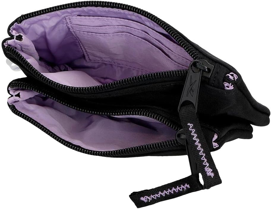 Reebok Linden Toiletry Bag Two Compartments Black 17x9x2 cms Polyester, Black/White, Neceser Dos Compartimentos, Toiletry Bag