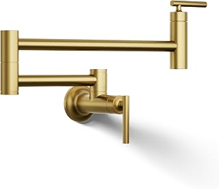 KOHLER 35745-2MB Contemporary Style Wall-Mount Pot Filler Kitchen Faucets, Vibrant Brushed Moderne Brass