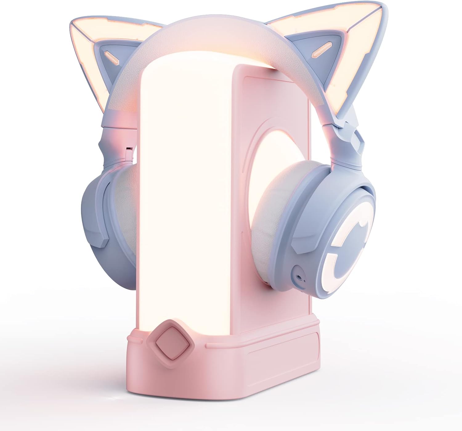 YOWU RGB Blue Cat Ear Headphones 4 and Crystal Headphone
