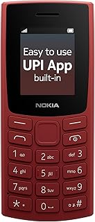 Nokia All-New 105 Single Sim Keypad Phone with Built-in UPI Payments, Long-Lasting Battery, Wireless FM Radio | Red