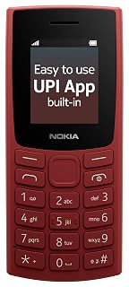 Nokia All-new 105 Single Sim Keypad Phone with Built-in UPI Payments, Long-Lasting Battery, Wireless FM Radio | Red