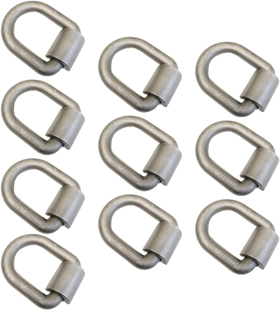 Boxer 2 Pack - 1” Weld-On Heavy Duty Forged D Rings - 47,000LBS - Raw Finish, for Flatbeds Tie-Down Anchor