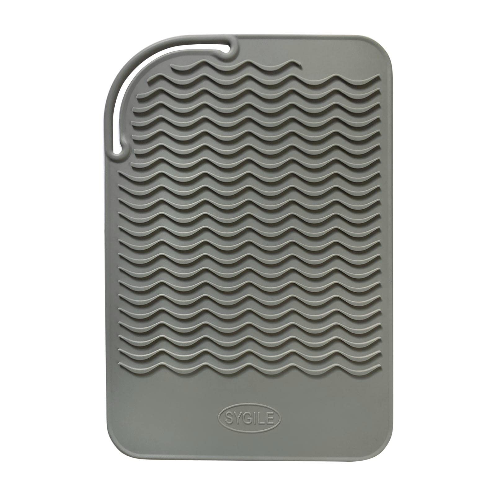 9" X 6" Silicone Heat Resistant Travel Mat, Anti-Heat Pad for Hair Straighteners, Hair Rollers, Curling Irons, Flat Irons and Other Hair Styling Tools - Gray